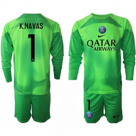 Jalkapallo Peliasut Paris Saint-Germain Keylor Navas 1 Maalivahti Lasten Koti Pelipaita 2022-23 Pitkähihainen